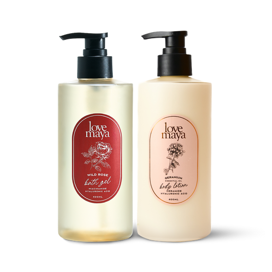 Wild Rose Bath Gel + Geranium Body Lotion